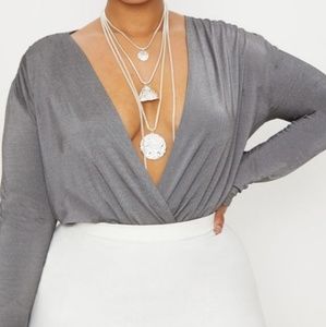 GREY Wrap Style Bodysuit